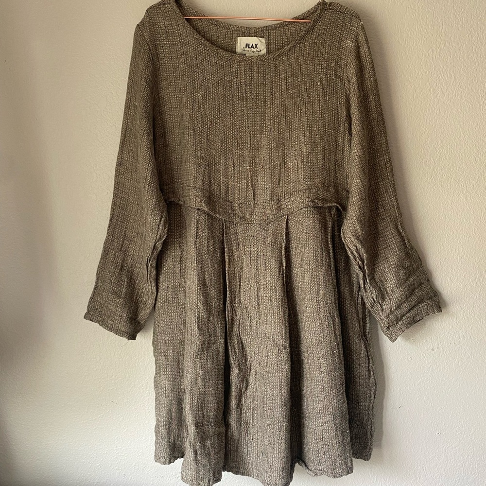 Flax Linen Thermal Mini Dress
